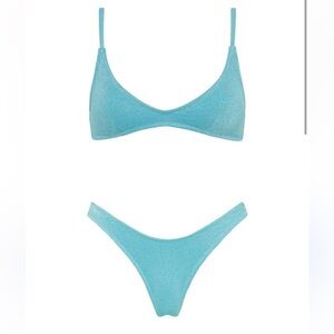 Blue sparkle trangl bikini